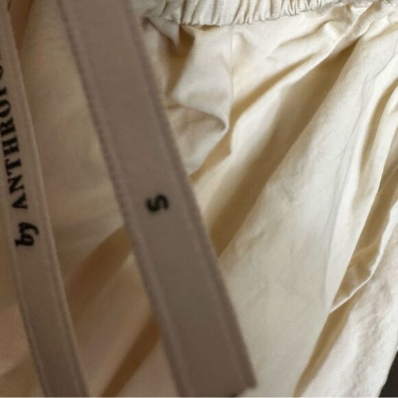 Anthropologie Crocheted Bubble Tank tie strap boho top in ivory small - Picture 7 of 9